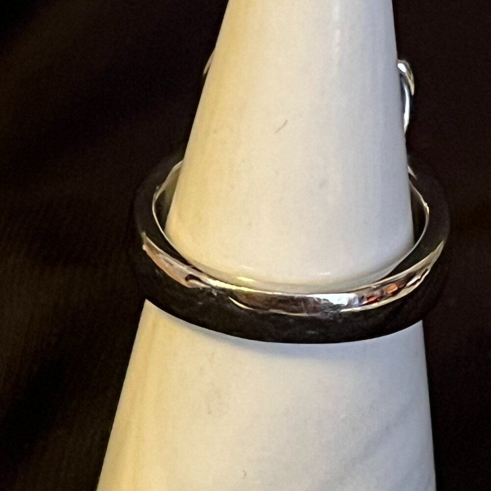 Steel by Design White Moonstone Flower Ring – Size 8 - Picture 6 of 9